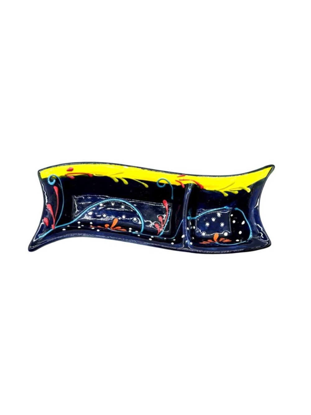 Antonio Ortiz Ruiz Hand Painted Decorative Divided Serving Dish Bowl from Spain - Picture 2 of 4